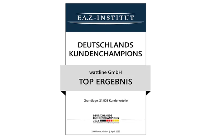 Deutschlands Kundenchampion 2022 Top Ergebnis